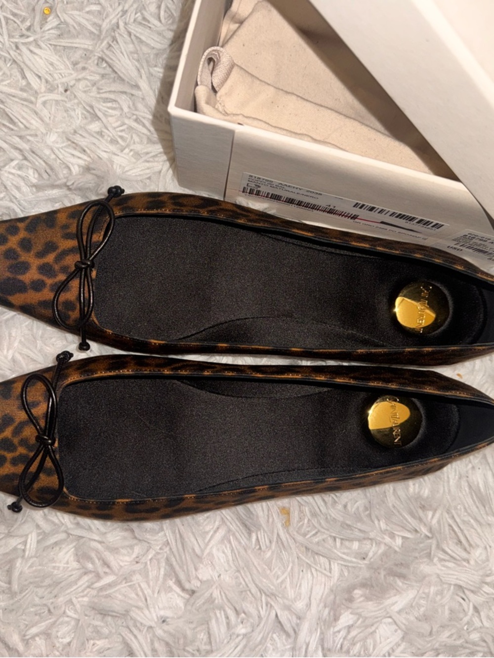 NEW YSL Leopard Pointed Ballet Flats -